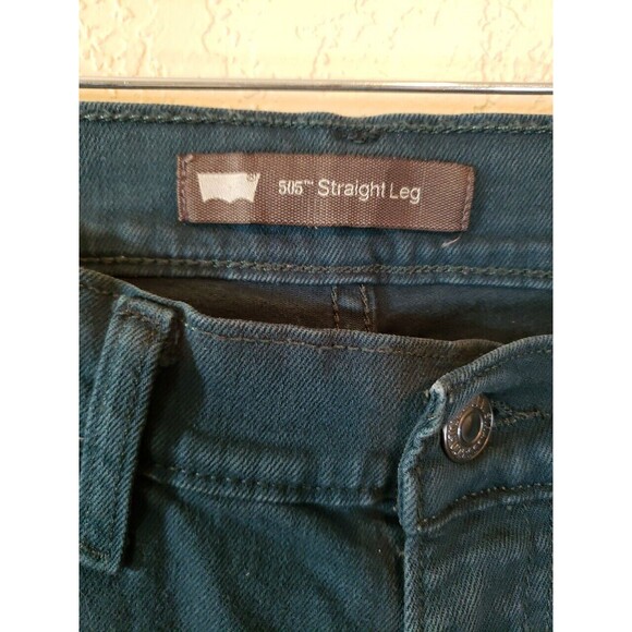 Levi's 505 Straight Leg Womens Jeans Dark Teal Green Size 8 Mid Rise - Picture 3 of 11